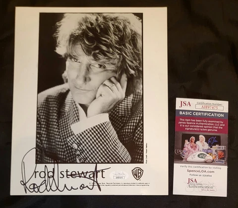 ROD STEWART SIGNED AUTOGRAPHED 8x10 PRESS PROMO PHOTO JSA CERT 1993 MAGGIE MAY Cover