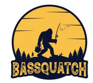 Bigfoot Sasquatch Bass Fishing Sticker Stickers A330 - Picture 1 of 1
