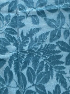 Osborne and Little Velvet Fabric Turquoise Botanical Floral Pattern 1 meter - Picture 1 of 4