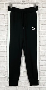 Puma Track Pants Womens Sz M Black Ivory Iconic T7 Drawstring Logo Casual NWT - Picture 1 of 6
