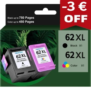 1-2 Patronen für HP 62 XL ENVY 5644 5646 5660 7640 OfficeJet 5745 5746 8040 8045 - Bild 1 von 9