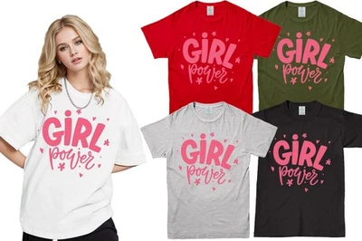 MÄDCHEN POWER T-SHIRT - FEMINISTISCHE FRAU COOLES GESCHENK TEE TOP HENNE DAMEN oder UNISEX 90er