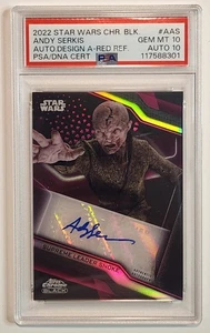 2022 Topps Star Wars Chrome Black Andy Serkis As Snoke Red Refractor SP Auto 1/5 - Picture 1 of 2