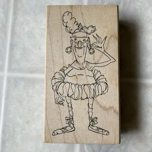 Art Impressions Rubber Stamp Old Lady in Tiara & Bathing Suit Beach M-1767 - Picture 1 of 4
