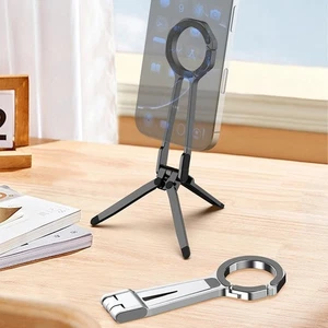 Phone Tripod Dual-sided Magnetic Stand Desktop 360° Rotating Portable Triangular - Picture 1 of 82