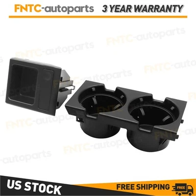 For BMW E46 51168217953 325i Black Front Center Console Cup Holder Coin Holder Foto 1 de 4