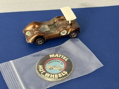 Hot Wheels Redline 1968 U.S.A. Chaparral 2G Gold W/ Spoiler button - Image 1 of 4