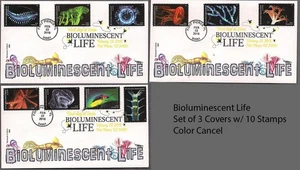 Bioluminescent Life FDC set with all 10 stamps- DCP Pictorial- McIntosh Cachets - Picture 1 of 1