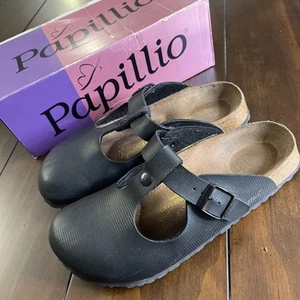 Birkenstock Papillio Frankfurt T Strap Mule Clogs Black Women’s Size 9 EU 40 - Picture 1 of 8