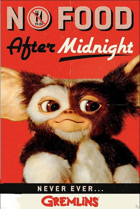 Póster Studio B - Gremlins No Food After Midnight Película Clásica 24x36" NUEVO Foto 1 de 1