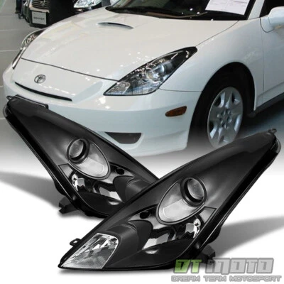 For 2000 2001 2002 2003 2004 2005 Toyota Celica Blk Headlights lamps Left+Right - Imagem 1 de 4