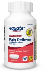 Equate Extra Strength Acetaminophen Caplets, 500 mg, 200 Count - Picture 1 of 8