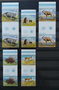 Lesotho 1981 WWF Zwischenstegpaare - gutter pair set **, mnh - Imagen 1 de 2