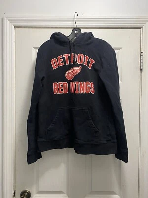 Fanatics Detroit Red Wings Men's Black White Hoodie Hooded Sweatshirt M - Image 1 of 3