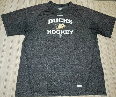 Anaheim Mighty Ducks Reebok Play Dry Speed NHL Hockey SS Authentic Shirt Large L Cover