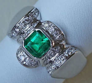 Diamant Ring 18Kt 750 Gold Ring Brillant Mega ♦️ Smaragd Brillanten ♦️♦️ MAN1579 - Bild 1 von 15