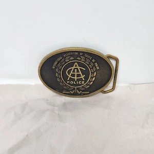 International Association Of Chiefs Of Police Belt Buckle Solid Brass Vintage - Picture 1 of 12