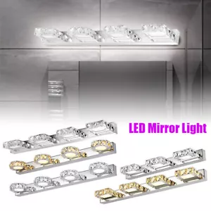 Modern Bathroom LED Lamp Crystal Mirror Front Make-up Wall Light Toilet Vanity - Picture 1 of 33