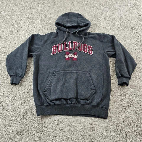 Mississippi State Bulldogs Hoodie Mens Large Gray Colosseum Athletic Sweatshirt Cover
