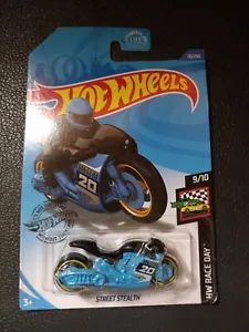 2020 Hot Wheels #78 HW Race Day 9/10 STREET STEALTH Blue w/Black Sp Yell Rim - Picture 1 of 5