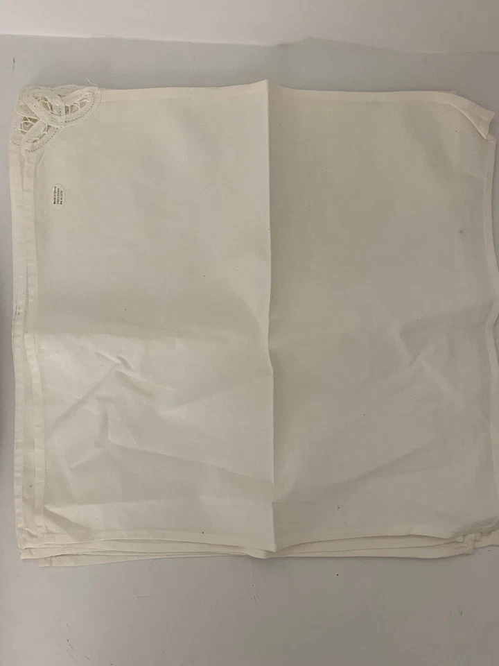 Juego de 6 - Servilletas de Encaje Battenburg Algodón Blanco 14.5" x 15.5" NUEVO Foto 1 de 2