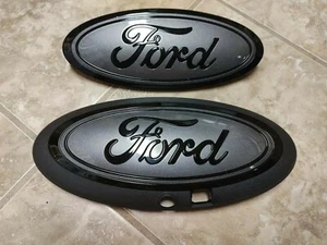 2021-22 F150 emblemas personalizados gris carbonizado y negro brillante, cámara frontal, par - Imagen 1 de 6
