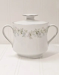 JOHAN HAVILAND Forever Spring Sugar Bowl w/ Lid Pastel Flowers Silver Rim - Picture 1 of 18