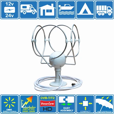KORONA LS MOTORHOME BARCA CAMION DIGITALE OMNIDIREZIONALE HD TV FM ANTENNA AEREA