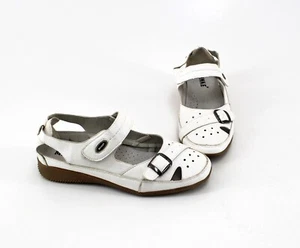 Ballerina Minke Spange Sommer Slipper Klettverschluss Kunstleder weiß Gr. 41 - Imagen 1 de 9