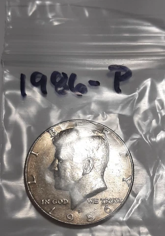 1986-P Kennedy Half Dollar, Circulated but NICE ! Cover