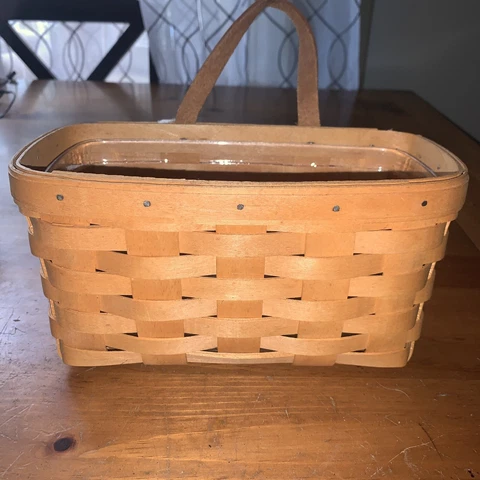 LONGABERGER 1999 LDF Signed Hanging Mail Basket W/insert 9x5 Cover