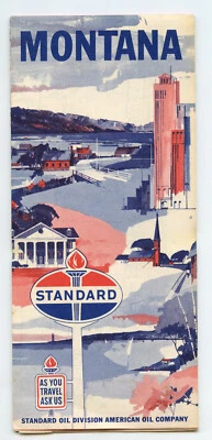 Vintage ©1963 Standard Oil Company Highway Road Map MONTANA Rand McNally & Co. - Image 1 of 3