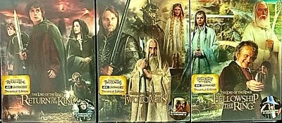 LORD OF THE RINGS TRILOGY BLUFANS DOUBLE LENTICULAR 4K UHD BLURAY STEELBOOKS NEW - Image 1 of 4