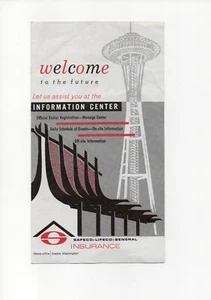 Vintage brochure map SEATTLE WORLDS FAIR Expo 1962 Safeco Information Center - Picture 1 of 2
