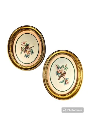 Vintage Homco Gold Framed Bird Prints By Kay Comb Shannon - Image 1 of 4