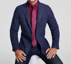 Tallia Men's Blue Slim-Fit Raglan Stretch Sport Coat Suit Jacket Size 44S - Picture 1 of 2