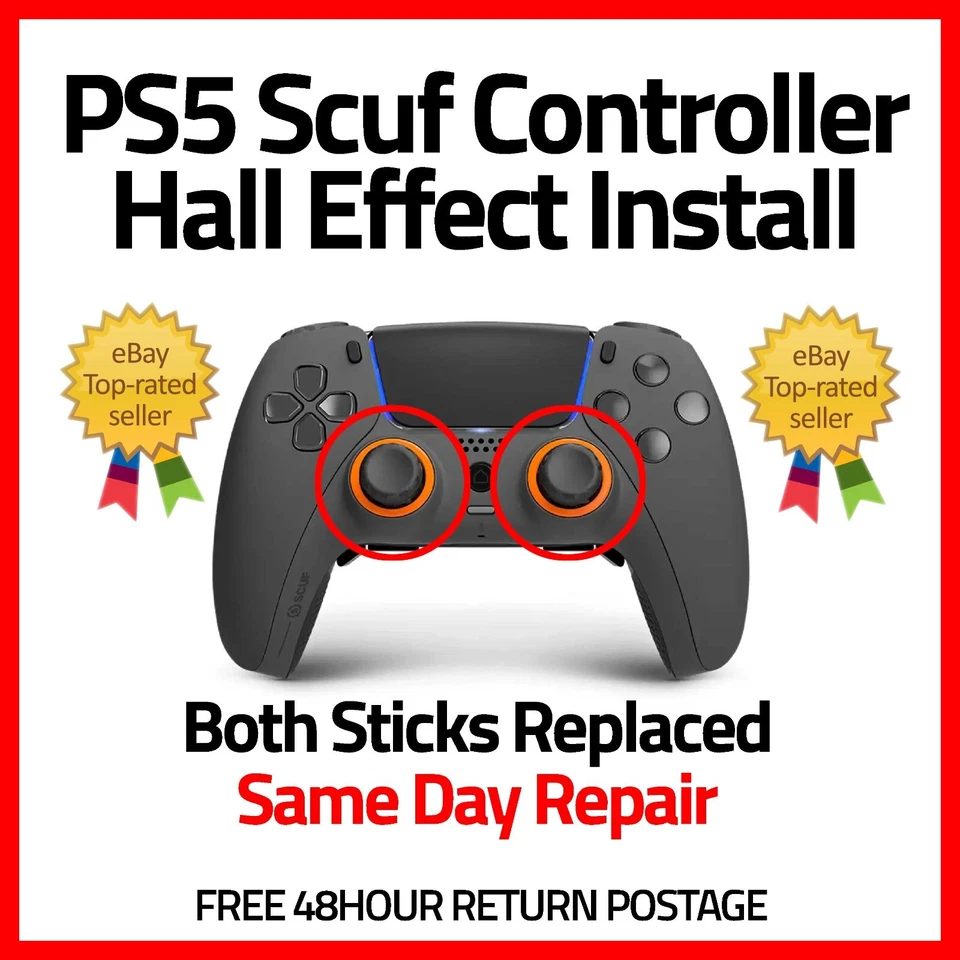 SCUF GAMING PS5 Scuff Controller Hall Effect Joystick Install Upgrade Repair Service