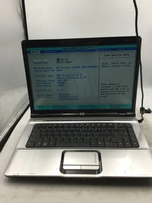 HP PAVILION DV6000 - BOOTS TO BIOS - AMD TURION 64 X2 - 1GB RAM - 16" -READ- BB - Image 1 of 4