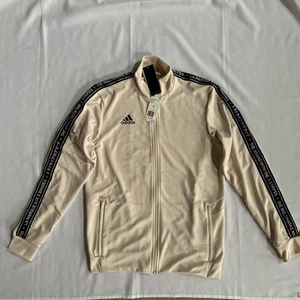 ADIDAS "The Brand With The 3 Stripes" Ivory Track Zip Up Jacket Men's XL Adidas - Picture 1 of 12