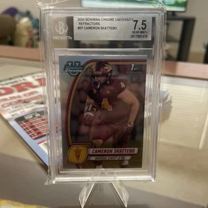 Cam Skattebo 2024 Bowman U Chrome Refractor #37 BGS 7.5 Giants ASU - Picture 1 of 1