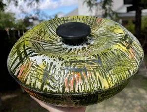Hanova of Pasadena Brutalist MCM Vintage Enamel Dutch Oven Casserole - Picture 1 of 23