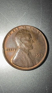 1953 Lincoln Wheat Penny DIE CHIP REVERSE Possible Machine Doubling Obverse - Picture 1 of 6