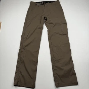 prAna Pants Mens 30x32 Brown Outdoor Hiking Stretch Cargo Pocket Snap Leg Pant - Picture 1 of 8