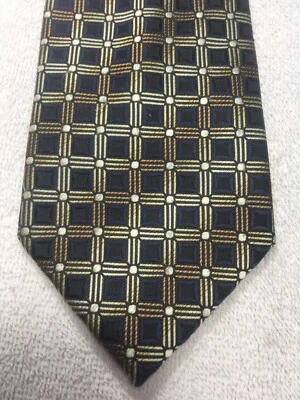 DAVID TAYLOR MENS TIE BLACK BROWN GRAY 3.5 X 59 - Image 1 of 4