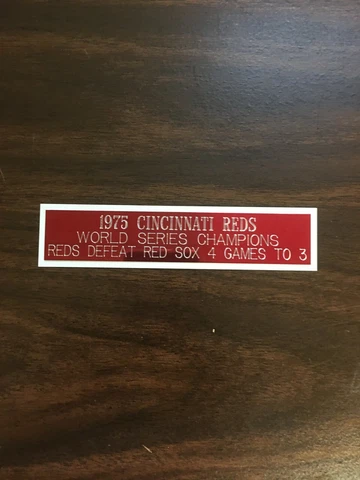 1975 CINCINNATI REDS (WS CHAMPIONS) ENGRAVED NAMEPLATE FOR PHOTO/DISPLAY/POSTER Cover