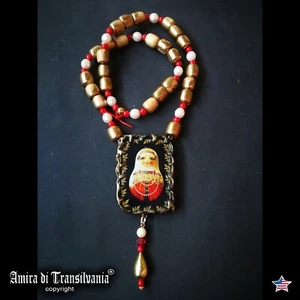 Jewelry Woman Fashion Necklace Pendant Wooden Beads Luxury Brand Matryoshka Folk - Picture 1 of 24