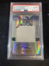 RUSSELL WILSON 2022 Panini Absolute Rookie Prime Materials Jumbo Signature /25