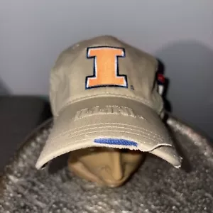 Cappello da baseball University of Illinois Fighting Illini marrone cinturino regolabile nuovo con etichette - Foto 1 di 9