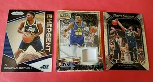 Tarjeta de novato Prizm Donovan Mitchell 17-18 + camiseta usada Prizm Cracked Ice #25/25 - Imagen 1 de 8