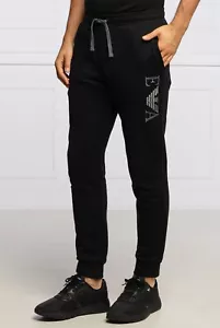 EMPORIO ARMANI Black Loungewear Lightweight Fleece Lined Joggers Size S BNWT - Picture 1 of 4